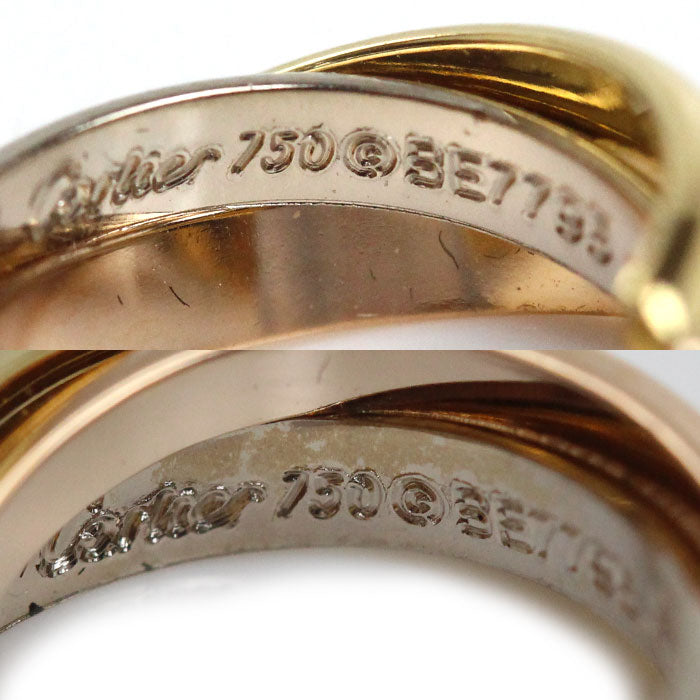 CARTIER カルティエ K18PG ピンクゴールド K18YG イエローゴールド K18WG トリニティ ピアス B8301540 4.6g レディース【中古】【美品】