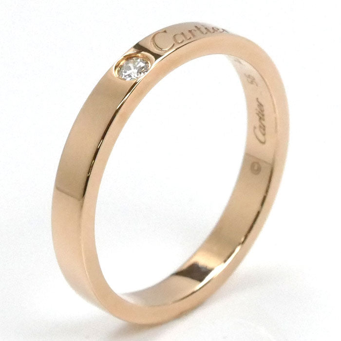 CARTIER カルティエ K18PG ピンクゴールド エングレーブド リング・指輪 B4086456 ダイヤモンド 15.5号 56 3.9g レディース【中古】【美品】