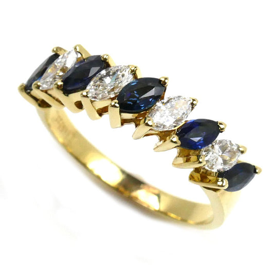 TIFFANY&Co. ティファニー K18YG イエローゴールド マーキス リング・指輪 サファイア ダイヤモンド 13号 3.3g レディース【中古】