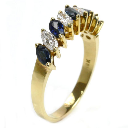 TIFFANY&Co. ティファニー K18YG イエローゴールド マーキス リング・指輪 サファイア ダイヤモンド 13号 3.3g レディース【中古】