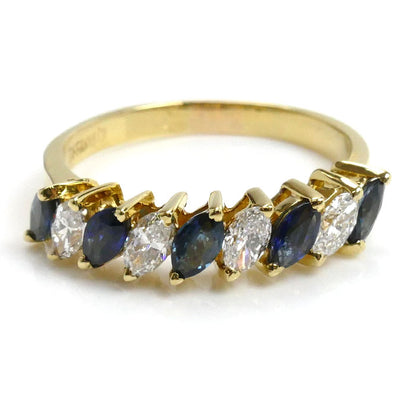 TIFFANY&Co. ティファニー K18YG イエローゴールド マーキス リング・指輪 サファイア ダイヤモンド 13号 3.3g レディース【中古】