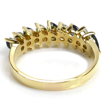 TIFFANY&Co. ティファニー K18YG イエローゴールド マーキス リング・指輪 サファイア ダイヤモンド 13号 3.3g レディース【中古】