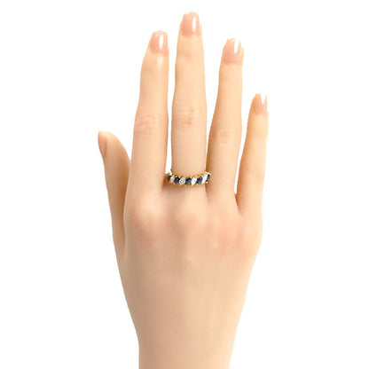 TIFFANY&Co. ティファニー K18YG イエローゴールド マーキス リング・指輪 サファイア ダイヤモンド 13号 3.3g レディース【中古】