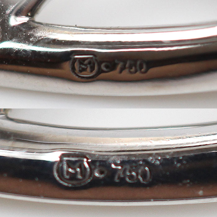 MIKIMOTO ミキモト K18WG ホワイトゴールド Mコレクション ピアス PYE-1811U アコヤパール約7.7mm ダイヤモンド 5.4g レディース【中古】【美品】