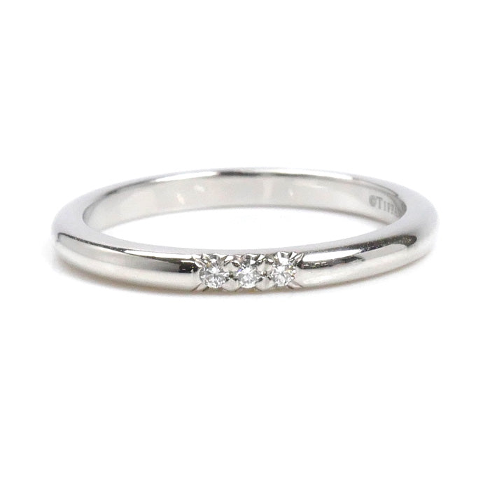 TIFFANY&Co. ティファニー Pt950プラチナ クラシックバンド 3Pダイヤ リング・指輪 61000879 ダイヤモンド 9号 3.2g レディース【中古】【美品】