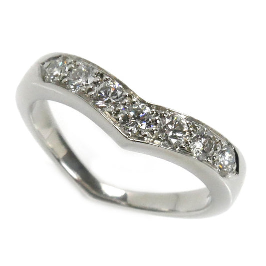 TIFFANY&Co. ティファニー Pt950プラチナ Vバント 7Pダイヤ リング・指輪 ダイヤモンド 8号 4.4g レディース【中古】【美品】