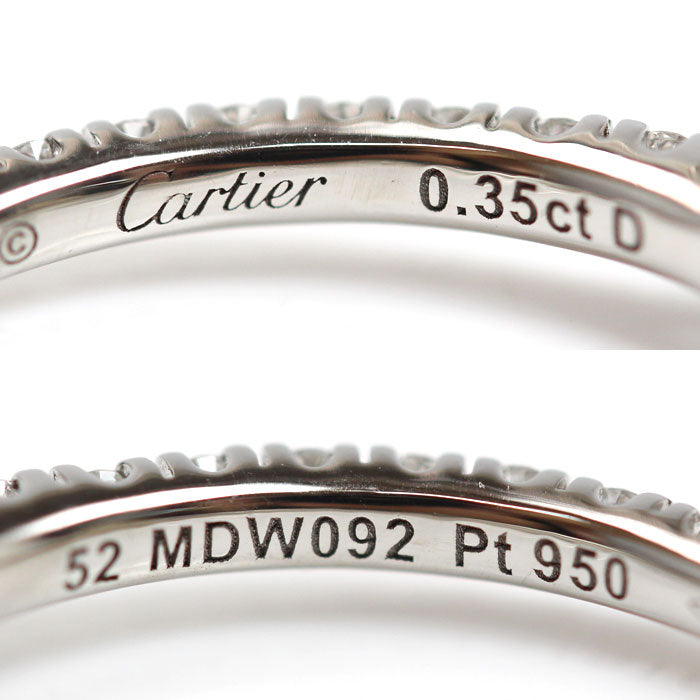 CARTIER カルティエ Pt950プラチナ ソリテール 1895 ハーフエタニティ リング・指輪 ダイヤモンド0.35ct 12号 52 2.9g レディース【中古】【美品】