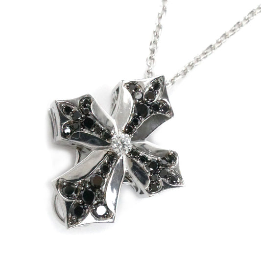 ゆきざき K18WG ホワイトゴールド ダブルトップ ネックレス W50121.12.9.67 ダイヤモンド0.06ct/0.50ct 10.4g ～50cm フリーチェーン ユニセックス【中古】