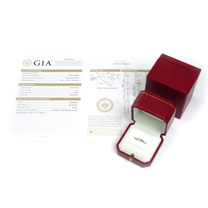 CARTIER カルティエ Pt950プラチナ ソリテール 1895  1Pダイヤ リング・指輪 ダイヤモンド0.37ct 7号 47 3.5g レディース【中古】【美品】