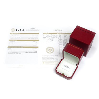 CARTIER カルティエ Pt950プラチナ ソリテール 1895  1Pダイヤ リング・指輪 ダイヤモンド0.37ct 7号 47 3.5g レディース【中古】【美品】