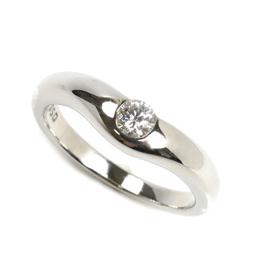 TIFFANY&Co. ティファニー Pt950プラチナ PERETTI カーブドバンドリング 1Pダイヤ リング・指輪 ダイヤモンド 11.5号 6.4g レディース【中古】【美品】