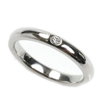 TIFFANY&Co. ティファニー Pt950プラチナ スタッキングバンド 1Pダイヤ リング・指輪 61096841 ダイヤモンド 9号 4.8g レディース【中古】【美品】