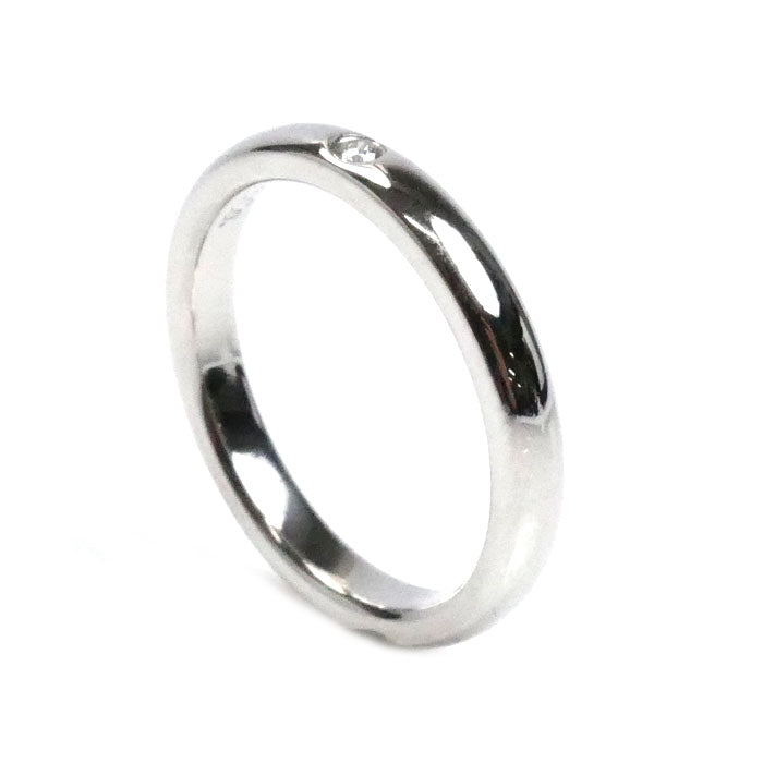 TIFFANY&Co. ティファニー Pt950プラチナ スタッキングバンド 1Pダイヤ リング・指輪 61096841 ダイヤモンド 9号 4.8g レディース【中古】【美品】