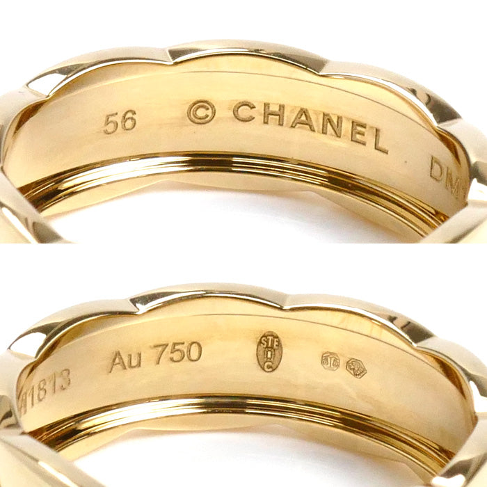 CHANEL シャネル K18YG イエローゴールド ココクラッシュ リング・指輪 J10571 16号 56 6.5g レディース【中古】【美品】