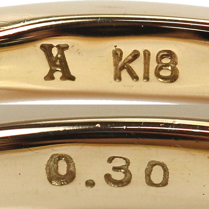 Vendome Aoyama ヴァンドーム青山 K18YG イエローゴールド ハーフエタニティ ダイヤ リング・指輪 AGVR956707DI ダイヤモンド0.30ct 13号 2.0g レディース【中古】