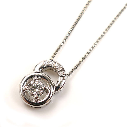 CELINE セリーヌ Pt850/900 ダイヤ ネックレス ダイヤモンド0.19ct 3.8g 43cm レディース【中古】