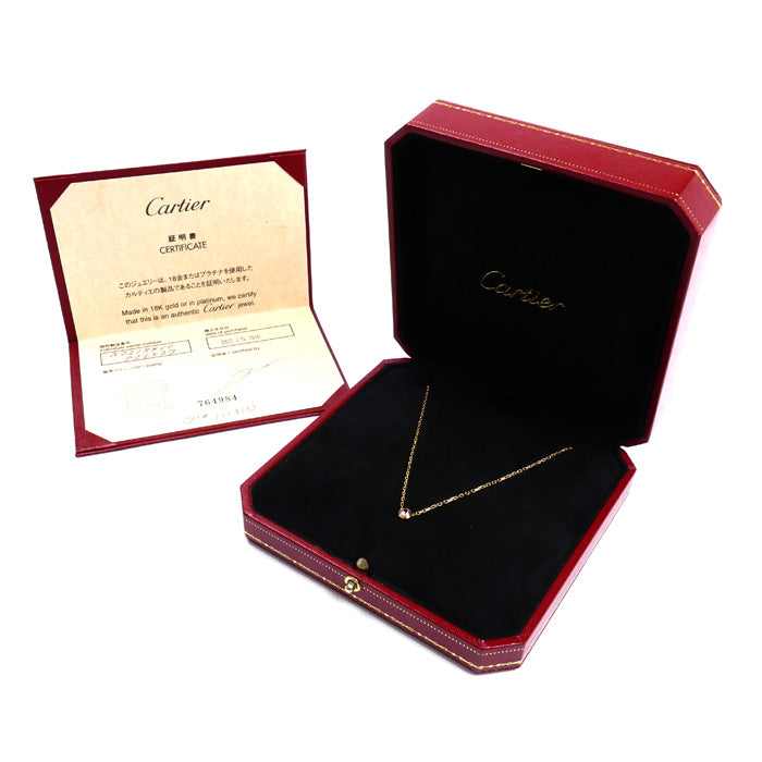 CARTIER カルティエ K18PG ピンクゴールド ダムール ピンクサファイア ネックレス B7218400 2.9g 41cm レディース【中古】【美品】