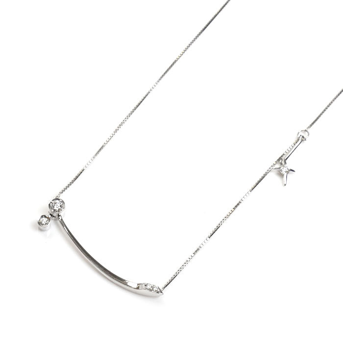 小寺智子 K18WG ホワイトゴールド スノーイングナイト ダイヤ ネックレス WDND1566 ダイヤモンド0.18ct 4.7g 55cm レディース【中古】【美品】