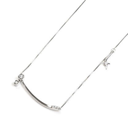 小寺智子 K18WG ホワイトゴールド スノーイングナイト ダイヤ ネックレス WDND1566 ダイヤモンド0.18ct 4.7g 55cm レディース【中古】【美品】