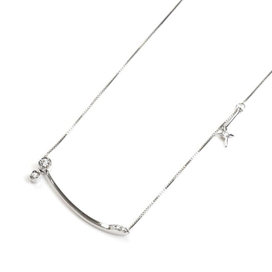 小寺智子 K18WG ホワイトゴールド スノーイングナイト ダイヤ ネックレス WDND1566 ダイヤモンド0.18ct 4.7g 55cm レディース【中古】【美品】