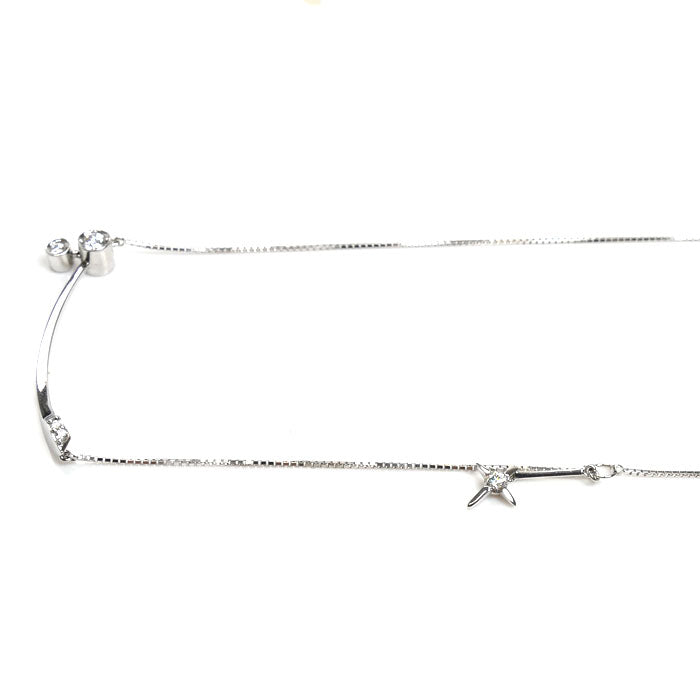 小寺智子 K18WG ホワイトゴールド スノーイングナイト ダイヤ ネックレス WDND1566 ダイヤモンド0.18ct 4.7g 55cm レディース【中古】【美品】
