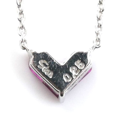 STAR JEWELRY スタージュエリー K18WG ホワイトゴールド ミステリアスハート ネックレス ルビー0.25ct 1.9g 37～40cm レディース【中古】