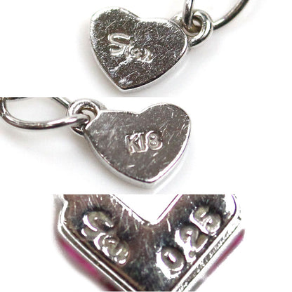 STAR JEWELRY スタージュエリー K18WG ホワイトゴールド ミステリアスハート ネックレス ルビー0.25ct 1.9g 37～40cm レディース【中古】