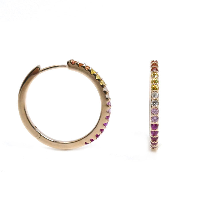 Ponte Vecchio ポンテヴェキオ K18PG ピンクゴールド ピアス ルビー0.05×2ct サファイア0.13×2ct ダイヤモンド0.02×2ct 4.3g レディース【中古】【美品】