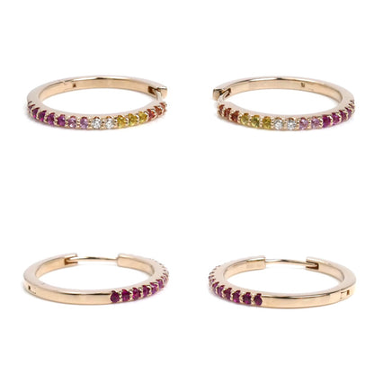 Ponte Vecchio ポンテヴェキオ K18PG ピンクゴールド ピアス ルビー0.05×2ct サファイア0.13×2ct ダイヤモンド0.02×2ct 4.3g レディース【中古】【美品】