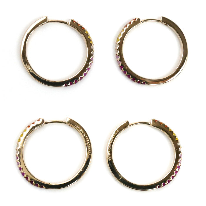 Ponte Vecchio ポンテヴェキオ K18PG ピンクゴールド ピアス ルビー0.05×2ct サファイア0.13×2ct ダイヤモンド0.02×2ct 4.3g レディース【中古】【美品】