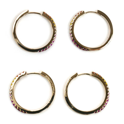 Ponte Vecchio ポンテヴェキオ K18PG ピンクゴールド ピアス ルビー0.05×2ct サファイア0.13×2ct ダイヤモンド0.02×2ct 4.3g レディース【中古】【美品】