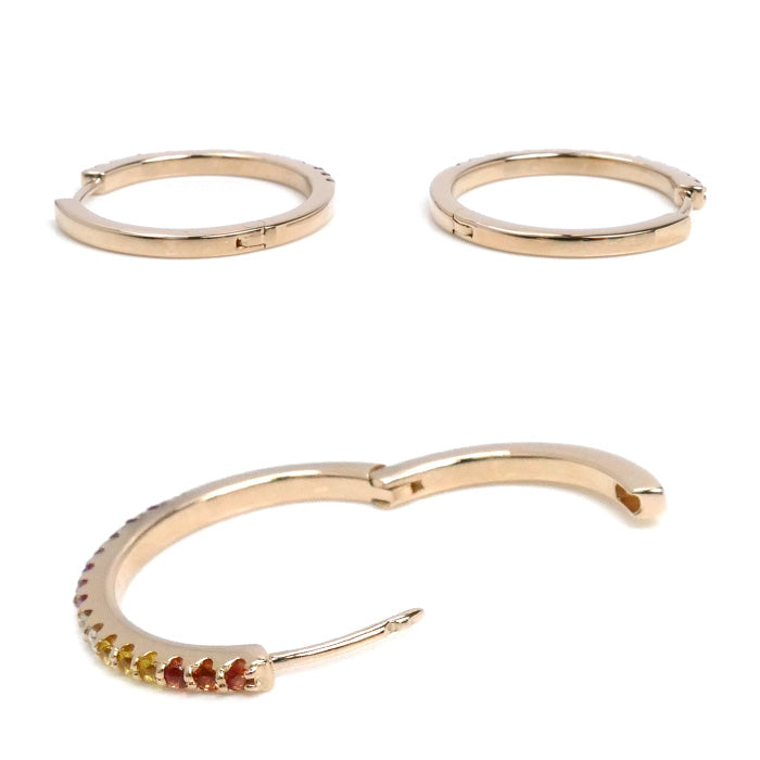 Ponte Vecchio ポンテヴェキオ K18PG ピンクゴールド ピアス ルビー0.05×2ct サファイア0.13×2ct ダイヤモンド0.02×2ct 4.3g レディース【中古】【美品】