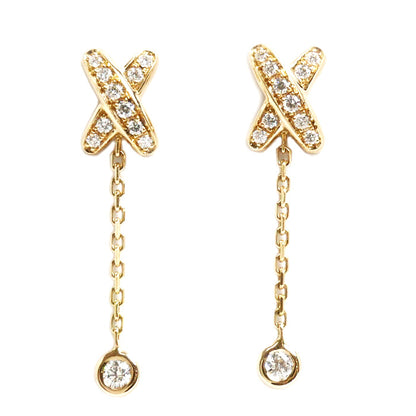 Chaumet ショーメ K18PG ピンクゴールド ミニ リアン ピアス 082226 ダイヤモンド 2.3g レディース【中古】【美品】