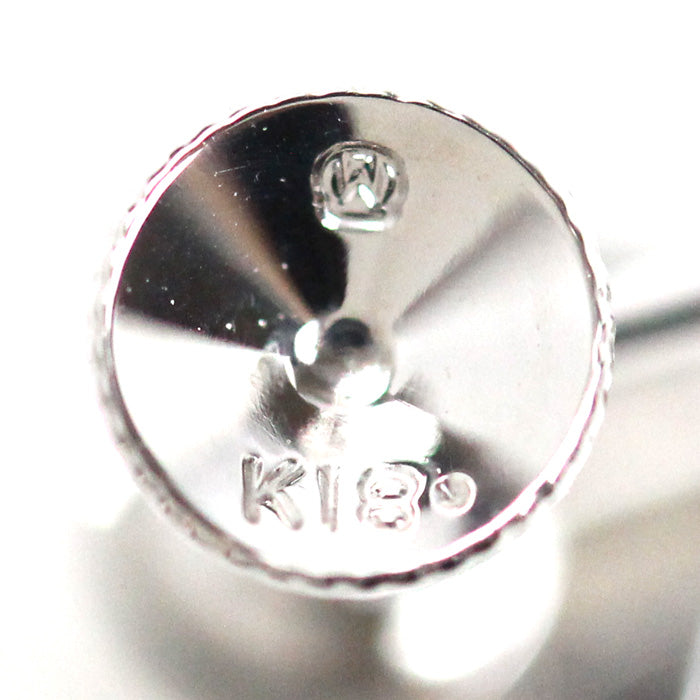 MIKIMOTO ミキモト K18WG ホワイトゴールド イヤリング アコヤパール約6.6/6.7mm/約3.3～3.4mm ダイヤモンド 3.6g レディース【中古】