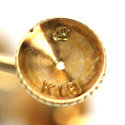 MIKIMOTO ミキモト K18YG イエローゴールド イヤリング アコヤパール約6.8mm/約3.3～3.5mm ダイヤモンド 3.5g レディース【中古】