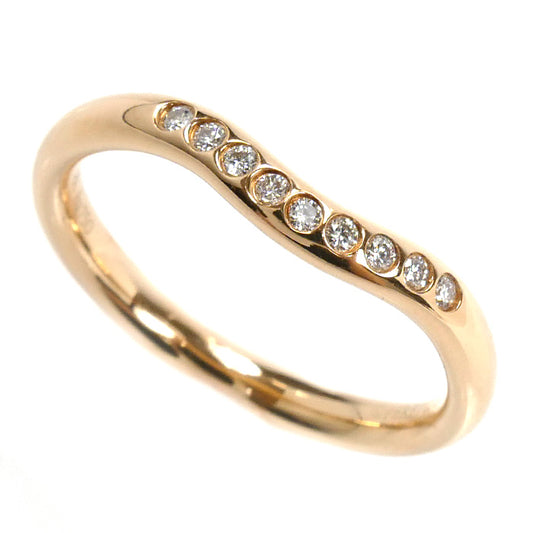 TIFFANY&Co. ティファニー K18PG ピンクゴールド カーブドバンド リング・指輪 60016591 ダイヤモンド 9号 2.5g レディース【中古】【美品】