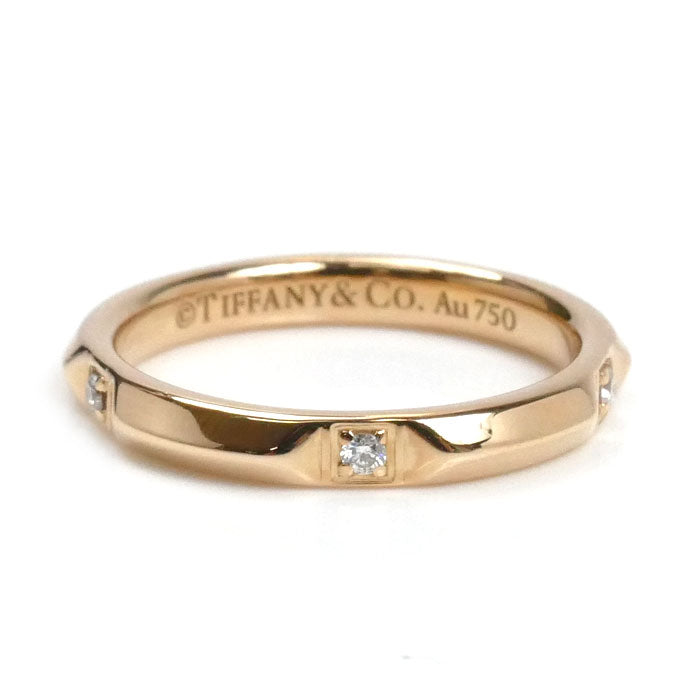 TIFFANY&Co. ティファニー K18PG ピンクゴールド トゥルーバンド リング・指輪 67134141 ダイヤモンド 8号 2.9g レディース【中古】【美品】