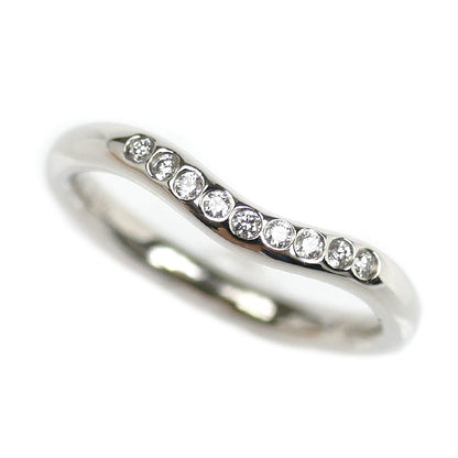 TIFFANY&Co. ティファニー Pt950プラチナ カーブドバンド リング・指輪 ダイヤモンド 7.5号 3.3g レディース【中古】【美品】
