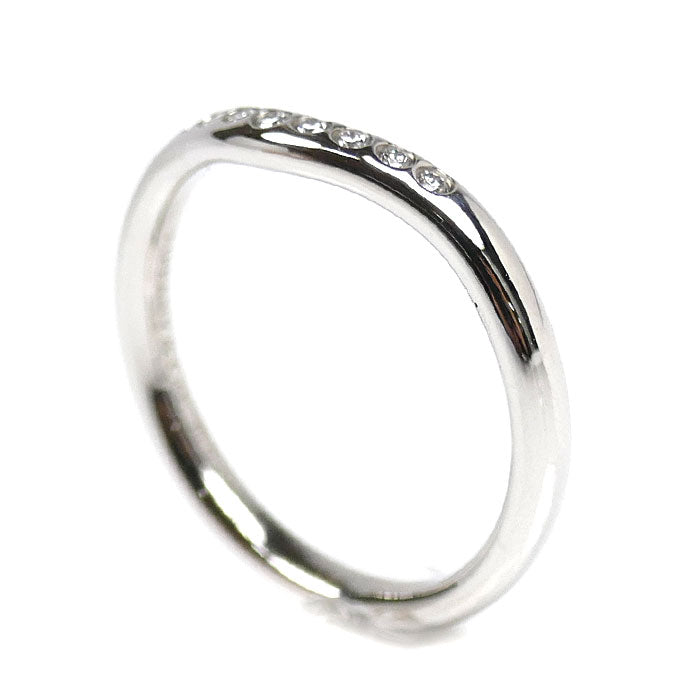 TIFFANY&Co. ティファニー Pt950プラチナ カーブドバンド リング・指輪 ダイヤモンド 7.5号 3.3g レディース【中古】【美品】