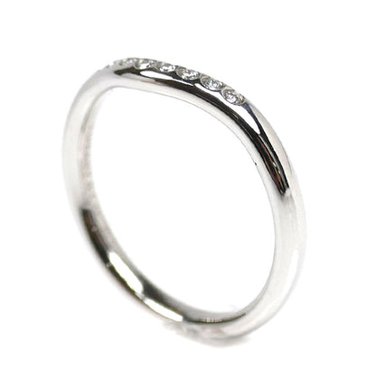 TIFFANY&Co. ティファニー Pt950プラチナ カーブドバンド リング・指輪 ダイヤモンド 7.5号 3.3g レディース【中古】【美品】