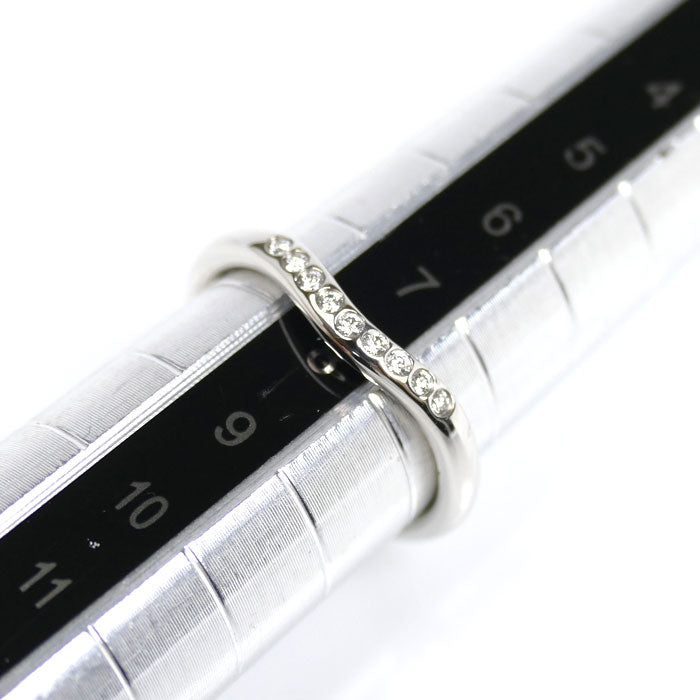 TIFFANY&Co. ティファニー Pt950プラチナ カーブドバンド リング・指輪 ダイヤモンド 7.5号 3.3g レディース【中古】【美品】