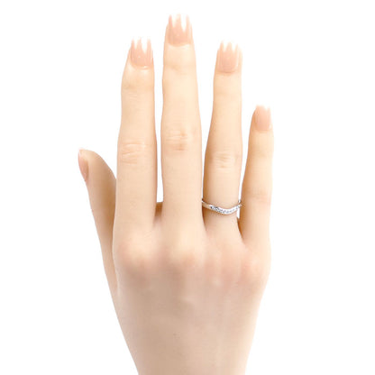 TIFFANY&Co. ティファニー Pt950プラチナ カーブドバンド リング・指輪 ダイヤモンド 7.5号 3.3g レディース【中古】【美品】
