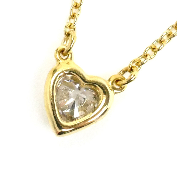 TIFFANY&Co. ティファニー K18YG イエローゴールド バイザヤード ハート ネックレス 60148083 ダイヤモンド0.17ct 2.3g 41cm レディース【中古】