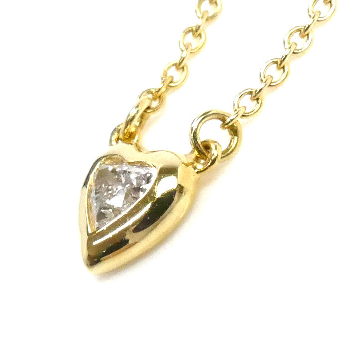 TIFFANY&Co. ティファニー K18YG イエローゴールド バイザヤード ハート ネックレス 60148083 ダイヤモンド0.17ct 2.3g 41cm レディース【中古】