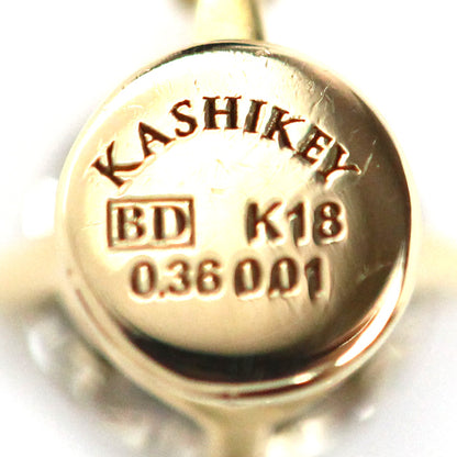 カシケイ K18YG イエローゴールド ソリティア ネックレス ダイヤモンド0.36ct/0.01ct 1.5g ～45cm レディース【中古】