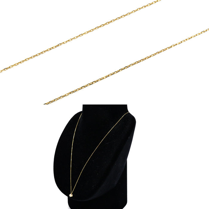 カシケイ K18YG イエローゴールド ソリティア ネックレス ダイヤモンド0.36ct/0.01ct 1.5g ～45cm レディース【中古】