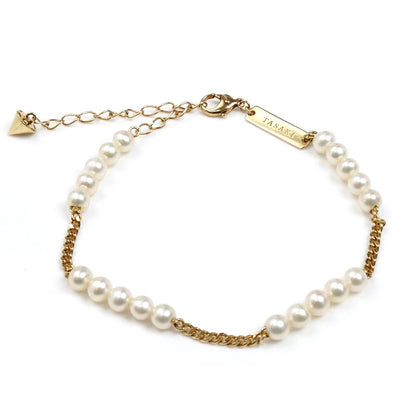 TASAKI タサキ K18YG イエローゴールド リファインド リベリオン ブレスレット パール約4.6mm 5.6g 17～22cm レディース【中古】