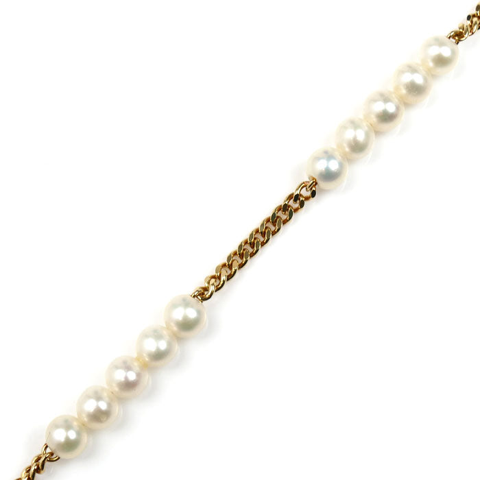 TASAKI タサキ K18YG イエローゴールド リファインド リベリオン ブレスレット パール約4.6mm 5.6g 17～22cm レディース【中古】