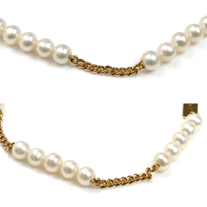 TASAKI タサキ K18YG イエローゴールド リファインド リベリオン ブレスレット パール約4.6mm 5.6g 17～22cm レディース【中古】