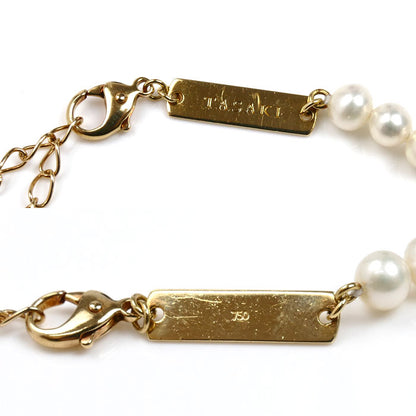 TASAKI タサキ K18YG イエローゴールド リファインド リベリオン ブレスレット パール約4.6mm 5.6g 17～22cm レディース【中古】